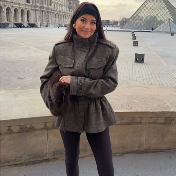 Zara Plaid Wool Blend Jacket ZW Collection - Picture 1 of 16